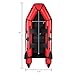 10ft Inflatable Boat with Paddles, Raft Sport Boat with Pump, Repair Kit, & Carrying Bag Included Paddle Lock Design, 3 Air Chambers, 6 HP Max PVC & Marine Wood Material 330lbs Capacity Red Black