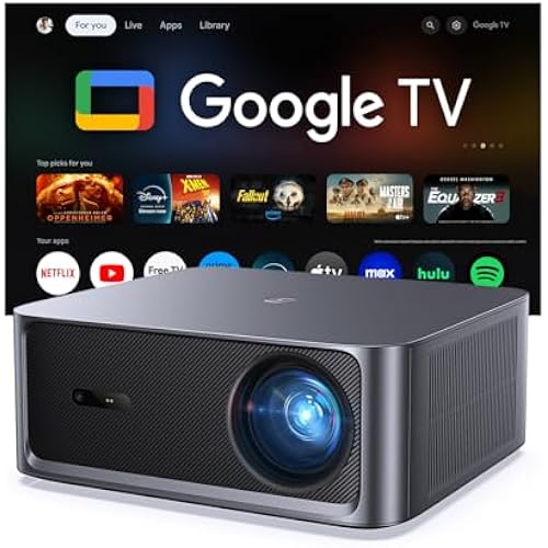 HAPPRUN 3000 ANSI Lumens Outdoor Projector with Official Google TV