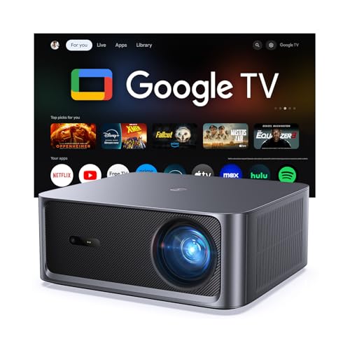 HAPPRUN 3000 ANSI Lumens Outdoor Projector with Official Google TV, 4K Supported Smart Movie...