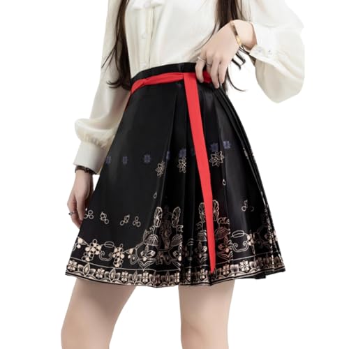 Jupe tête de cheval Hanfu noire pour un style urbain et chic au quotidien