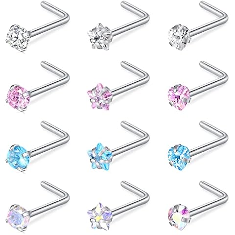 WillTen 20G Colourful Nose Studs Set Cover