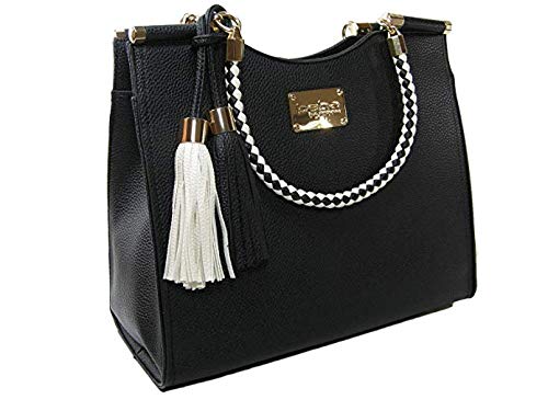 New Bebe Logo Tote Purse Hand Bag Black White Braided Shoulder Strap Buy Online In Botswana At Botswana Desertcart Com Productid