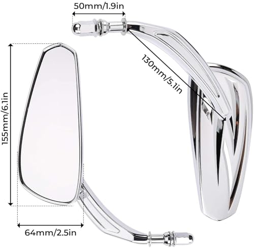 Rétroviseurs pour Harley Roue Libre FLRT en alliage robuste noir - 4