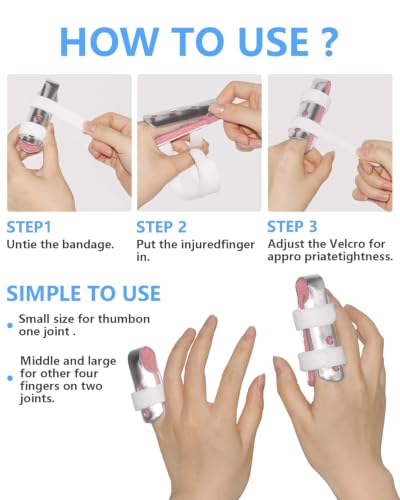 Image of Pinky Finger Splint, Trigger Finger Brace, 2PCS, Small, Pink | For Arthritis, Broken Fingers and Knuckle Immobilization; Finger Brace Joint Stabilizer