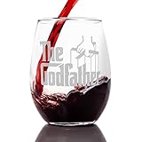 The Godfather Movie Etched Stemless Wine Glass - Officially Licensed, Premium Quality, Handcrafted Glassware, 15 oz., Perfect Collectible Gift for Movie Enthusiasts, Birthdays & Special Occasions
