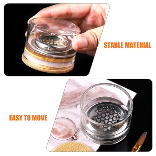 Lifkome 2 piezas plato de vidrio para manicura miniatura 7
