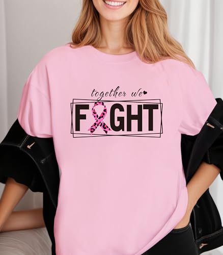 Breast Cancer Shirts for Women Oversized Cancer Awareness Shirt Pink Ribbon Graphic Tee Cancer Survivor Support Tops - image 4