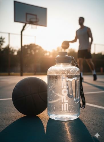 Image of Unbrecable 2.5 Liter Water Bottle with Times to Drink,Leakproof BPA Free & Time for Gym Office School Home -(Multicolor) (Transparent)