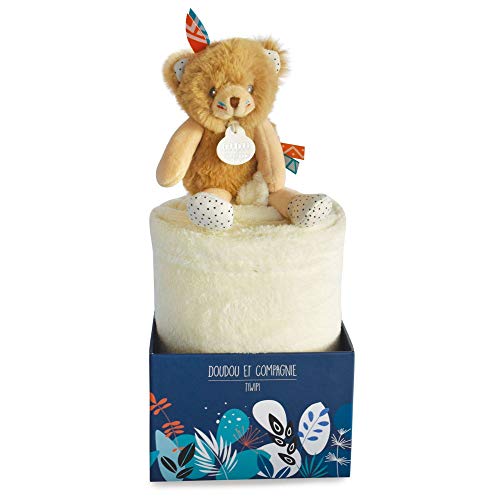 Doudou et Compagnie - Doudou et Compagnie - Couverture Bébé - Plaid Avec Doudou Ours - Marron - 100 x 70 cm - Tiwipi - DC3646 - -7%