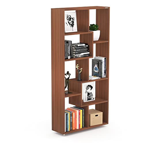 Image of Anikaa Petra Engineered Wood Bookshelf Storage /Book Cabinet /Book Rack, 6 Shelves (Walnut)