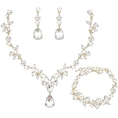 white crystal-gold tone