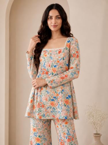 Image of Leriya Fashion Kurta Set for Women | Georgette Regular Fit Standard Length Ethnic Wear | Kurti Set for Woman | Sharara Set for Women for Wedding | Casual Family Function & Festive Kurta Sets for Woman