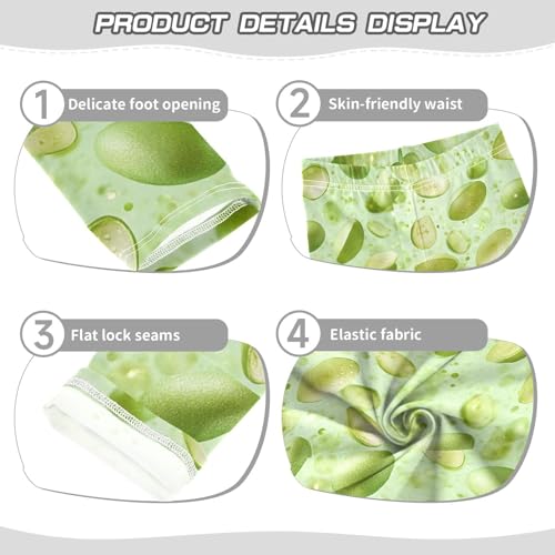 Boccsty Pistachio Pale Green Fruit Girls Leggings Kids Yoga Pants Dance Active Tights 4T3