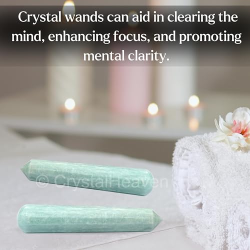 Image of Crystal Heaven Amazonite Crystal Wand - Pointed Crystal Wand For Energy Healing, Chakra Balancing, Meditation And Home Decor - Crystals And Healing Stones For Gift