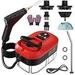 Handheld Steam Cleaner, 2500W High Temperature Pressurized Machine, 1.2L Water Tank, Handle-Controlled Steam Output, Portable Cleaning Steamer for Home, Car, Bed Bug, Furniture, Couch (Red.)