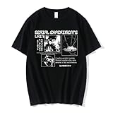 Anaonre Anime Serial Experiments Lain Vintage Oversized T Shirt Fashion Round Neck Cotton Short Sleeves Tshirt-Black||m