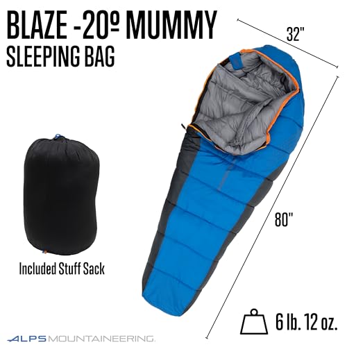 ALPS Mountaineering Blaze -20° Bolsa de Dormir Mummy para Clima Extremo con Aislamiento Sintético TechLoft Silver, Collar Anti Corrientes y Shell Ripstop Duradero para Camping de Invierno miniatura 2