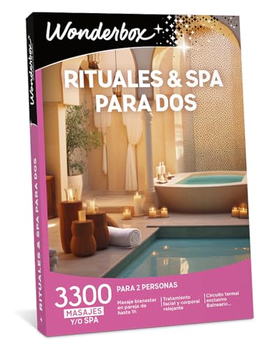 WONDERBOX - Caja Regalo - Rituales & SPA para Dos - 1 Masaje o Tratamiento o SPA a Elegir Entre 3300 Actividad para 2 Personas - Válido Durante 3 años y 3 Meses