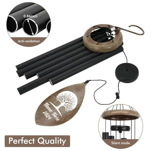 Image of ASTARIN Personalized Happy Retirement Gift, Custom Name Retirement Wind Chimes for Women Men, 35 inch Large Deep Tone Wind Chime Retire Gifts for Teacher Co-Workers Friends Parents