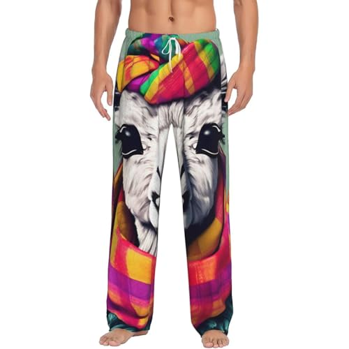 Pantalon de pyjama pour homme en polaire motif lama