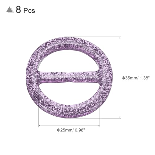 Image of uxcell Plastic Tee Shirt Clips, Round Bling Resin Scarf Ring Buckle, Fashion Tie Circle Clip