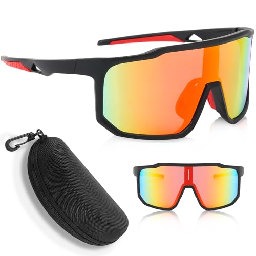 Qintora Gafas Polarizadas para Ciclismo y Deportes, Protección UV400, Ideales para Hombre y Mujer para Bicicleta y Actividades al Aire Libre (A)