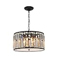 Weesalife Crystal Chandeliers for Dining Room Light Fixtures Over Table? 6 Lights Modern Chandeliers for Bedroom?Drum Chandeliers for Kitchen Island Living Room Entryway Bar D16 Inch