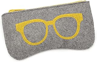 Oak & Tea Soft Glasses Case, Fashion Portable Eyeglasses Pouch, Felt Anti-Scratch Sunglasses Bag with Cleaning Cloth for Women