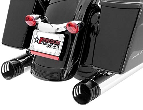 Freedom HD00610 Exhaust (4 in Racing Slip-On Chrome with Black Sculpted Tip)