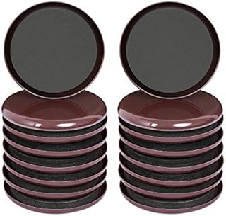 Ezprotekt Reusable Furniture Sliders and Gliders 3.5 Inch for Carpet Surfaces  Moving Heavy Furniture Quickly and Easily with Furniture Sliders 89mm Round 16 Pieces Brown