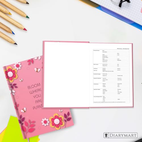 Image of Hard Bound Notebook for Girls & Women | A5 Ruled Journal | 192 Pages | 80 GSM Premium Paper | Designer Laminated Cover | Ribbon Bookmark | Notebook for School, College, Office, Journaling & Note Taking (DM4015)
