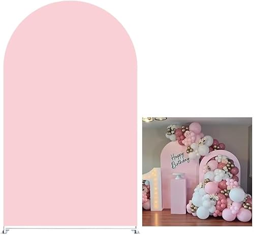Fundas de tela elástica de arco sólido rosa para fiestas geniales de doble cara, cubiertas de soporte de metal, para baby shower, boda, accesorios