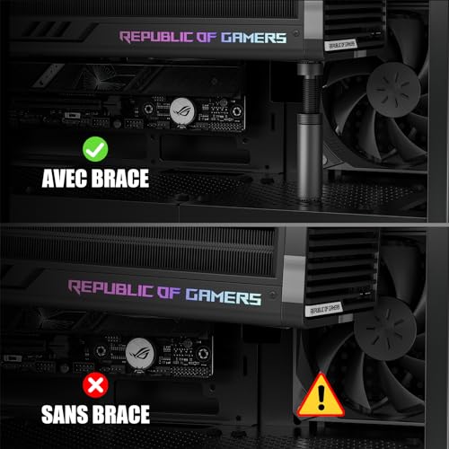 upHere gaming Support GPU,Aluminium,Support Carte Graphique,Support Carte Graphique Verticale réglable en Hauteur,avec Aimant,M(49mm-80mm),GB49K