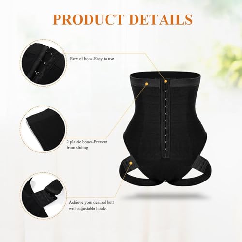 2-in-1 Peach Butt Curvy Tummy Shaper, Butt Lifter Shapewear, Body Shaper Tummy Trainer (Black, L)4