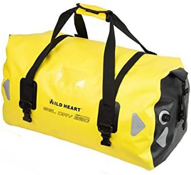 WILD HEART 66L Vízálló Utazótáska Sárga Erősített Varrással Kajak Kempingezés Motorozás - 66L, 66l Yellow Without Base