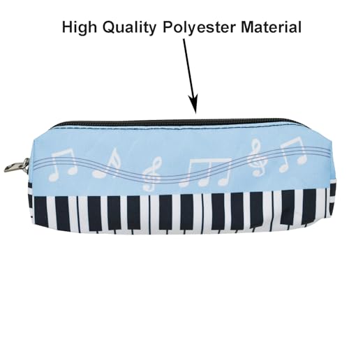 Image of Maydahui 2 PCS Music Theme Pencil Case Large Capacity Polyester Piano Music Symbol Style Pen Pouch Holder Storage Bag Organizer Stationery Box Makeup Pouch Cosmetic Bag for Women Students Party Travel