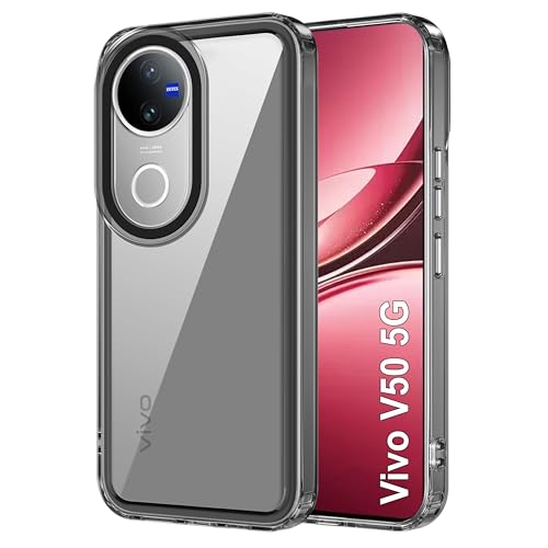 Image of Zapcase Back Case Cover for Vivo V50 5G | Compatible for Vivo V50 5G Back Cover | Case Cover with Camera Protection | (TPU + PC | Translucent Black)