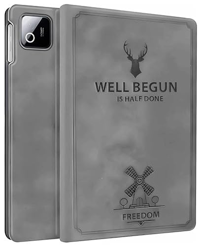 Image of ProElite Cover for Xiaomi Mi Pad 8 /8 Pro 11.2 inch Cover Case, Deer Flip Case for Xiaomi Mi Pad 8 /8 Pro 11.2 inch, Support Auto Sleep Wake, Grey