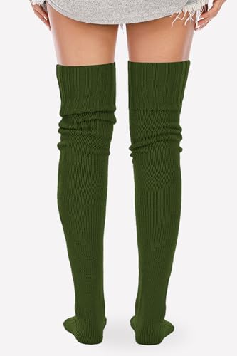 Image of Leoparts Women's Cable Knitted Thigh High Boot Socks Extra Long Winter Stockings Over Knee Leg Warmers