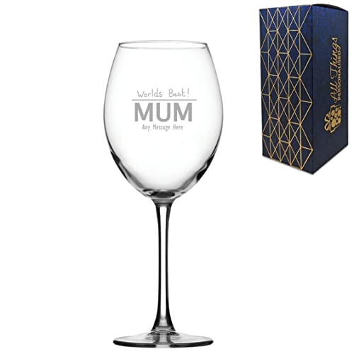 Personalised Engraved Mothers Day Enoteca Red Wine Glass, 19oz/560ml Wine, Thoughtful Customised Gift, Laser Engraved in The UK, Dishwasher Safe Clear Glass, Dishwasher Safe