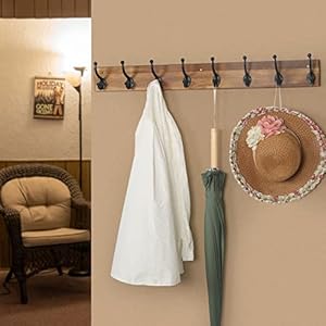 Webi rustic coat rack wall mount3543 long 8 cast iron coat hooks wall mountedheavy duty wall coat hanger hooks for hanging coatsclothesrustic brown  urban country home decor