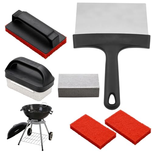 Kit de nettoyage pour plaque de cuisson avec pierres et tampons à récurer - 5