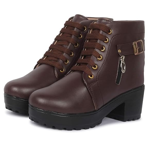 STEPIZIA Women Casual Boot High Ankle Block Heel Boots for Girls & Womens (B0DGDBRWQ7) Amazon Price History, Amazon Price Tracker