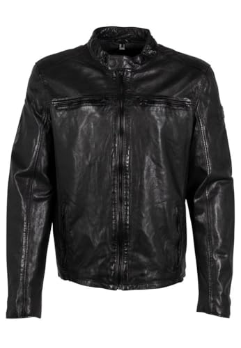 Mauritius Men's Moto Genuine Leather Jacket Black