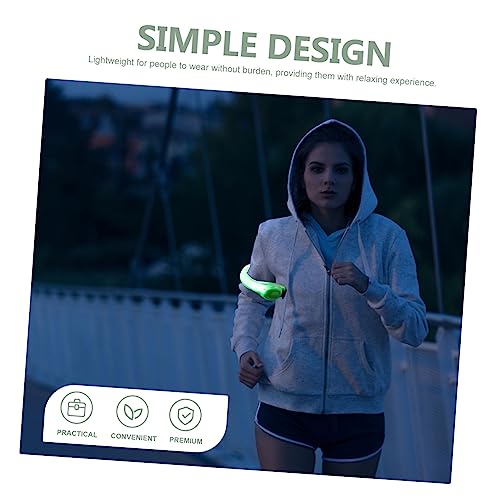 SUPVOX 2 peças de braçadeira com luz de LED verde LED que brilha no escuro pulseiras esportivas de c