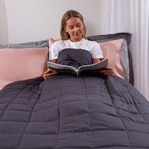 Highams Weighted Blanket 8kg for Adults Therapy Anxiety Calming Sleep Effect Quilted Glass Beads, Double King Size - 150 x 200cm