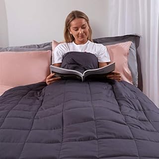 Highams Weighted Blanket 8kg for Adults Therapy Anxiety Calming Sleep Effect Quilted Glass Beads, Double King Size - 150 x 200cm