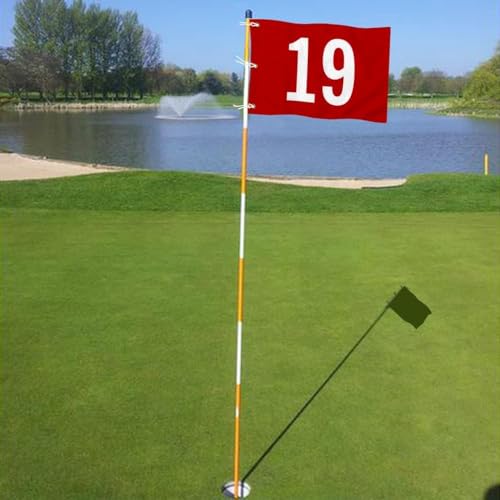 Standard Golf Flag Number 19 Golf Pin Flag Practic Putting Green Golf Flag For Backyard Garden Double-Sewn 600D Nylon Miniature Pin Flag (20"x13"Grommet) - Image 5