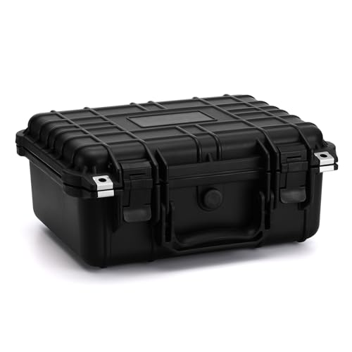 Mayouko Waterproof Plastic Toolbox with Foam Insert 13.4 x 11.6 x 6 IP67 Lockable Storage Box Customizable Foam Shockproof Hard Case Weatherproof Container Protective Hard Camera Case