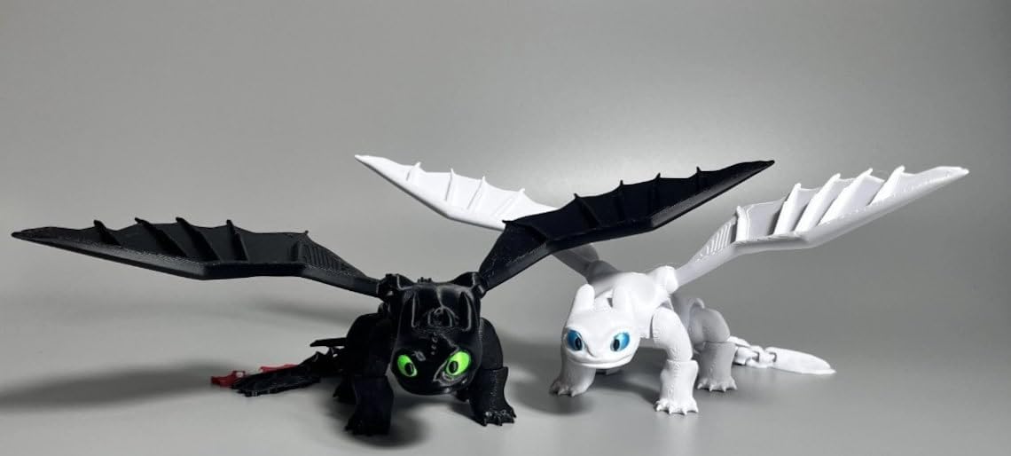 Dragon Toys for Kids, Collectible Toys, Mini Dragon Toy, Dragon Action Figure, Dragon Toy for Fans & Collectors (Black-White) 4